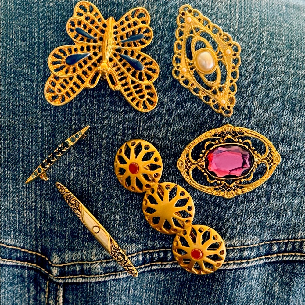 Collection of Vintage Brooches Circa 70’s 80’s 90’s